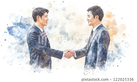 握手的兩位商人(插圖) 握手的兩位商人(插圖) 122025336