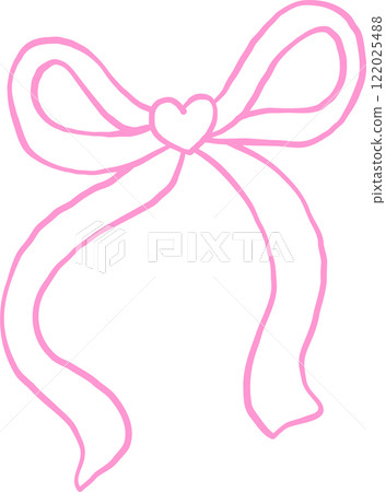 Retro Squiggle Ribbon Bow Outline 122025488