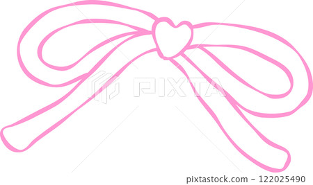 Playful Squiggle Ribbon Bow Outline Hand Drawn Playful Squiggle Ribbon Bow Outline Hand Drawn 122025490