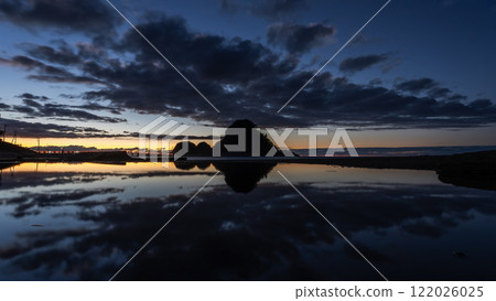 [Shonai scenery] Yura Coast, sunset and reflections 122026025