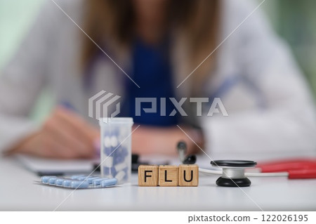 Healthcare Professional Emphasizing the Importance of Effective Flu Prevention and Treatment Methods 122026195
