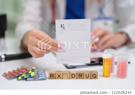 Prescription Pad featuring Various Medications and RX Drug Blocks for Health Management Prescription Pad featuring Various Medications and RX Drug Blocks for Health Management 122026242
