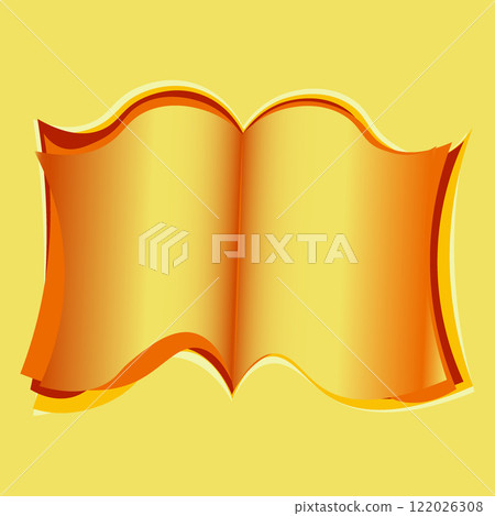 open book, reading, literature. Design element of books, notebooks, postcards, interior items 122026308