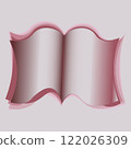 open book, reading, literature. Design element of books, notebooks, postcards, interior items 122026309