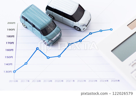 汽油價格趨勢圖和汽車 122026579