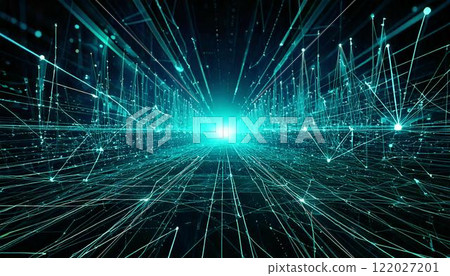 Technology and futuristic network structure background material Generative AI 122027201