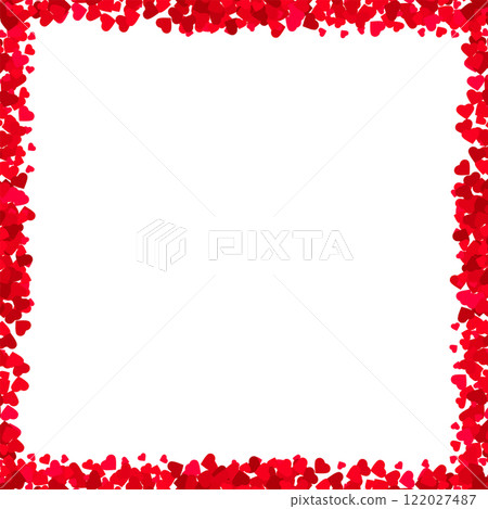 Red hearts Valentine day frame background 122027487