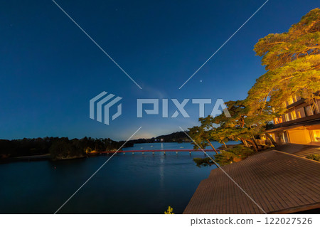 日本三大美景之一的松島夜景（廣角） 122027526