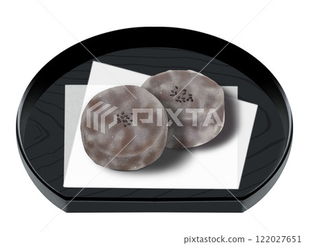 Round Kintsuba on a plate 122027651