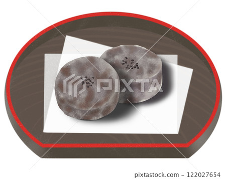 Round Kintsuba on a plate 122027654