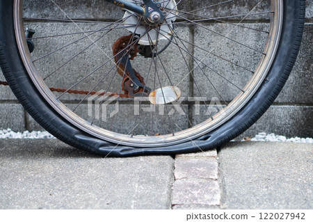 Bicycle flat tire 122027942