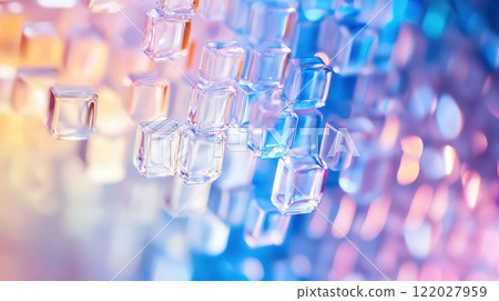 Shimmering colorful glass blocks 122027959