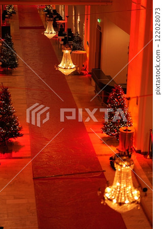 Festive Luxury Hallway Decorated for Christmas and New Year Festive Luxury Hallway Decorated for Christmas and New Year 122028073