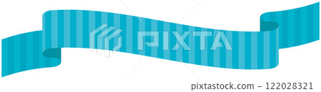 Simple illustration of a curved striped ribbon 5 (blue) 122028321