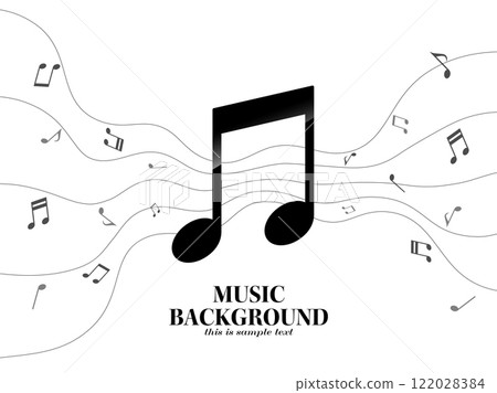 揮舞的旋律線和音符粒子背景 122028384
