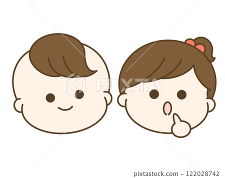 Baby boy and girl illustration 122028742