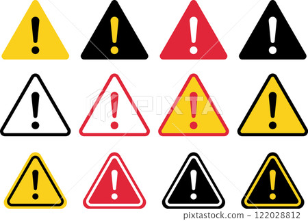 Caution mark triangle icon set 122028812