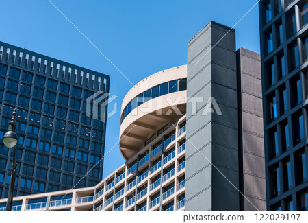 Architecture of modern buildings in downtown of Vancouver, Canada 122029197