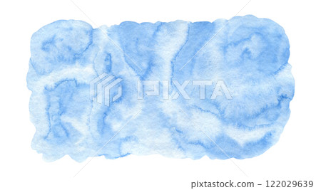 Bright and clear light blue watercolour textured sky stain. Abstract watercolor blob for water splash or cloud concept, nature cloudscape background, aquarelle texture Bright and clear light blue watercolour textured sky stain. Abstract watercolor blob for water splash or cloud concept, nature cloudscape background, aquarelle texture 122029639