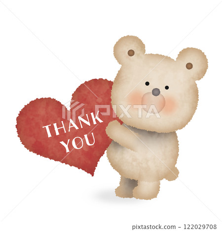 一隻熊抱著一顆心的手寫風格插圖 一隻熊抱著一顆心的手寫風格插圖 122029708