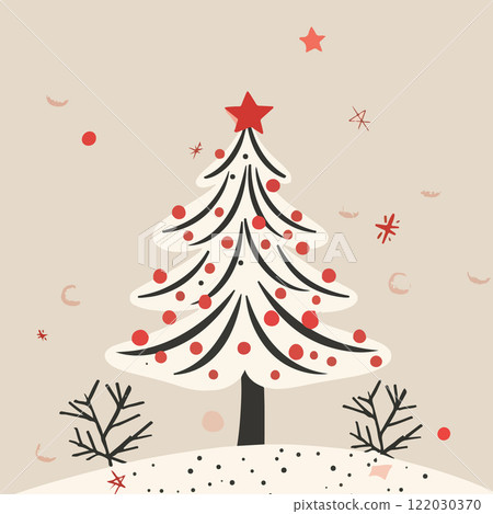 Stylized Christmas Tree Illustration 122030370