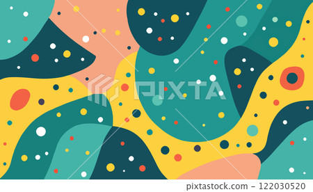 Colorful Abstract Shapes with Dots Colorful Abstract Shapes with Dots 122030520