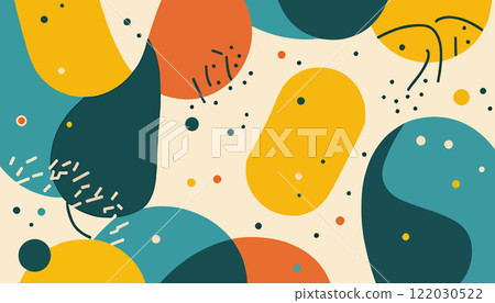 Colorful Abstract Shapes with Dots 122030522