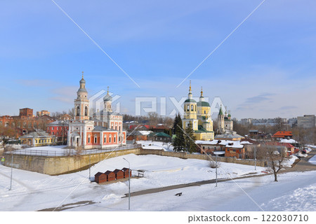 Serpukhov, Russia, view of historic district with churches 122030710