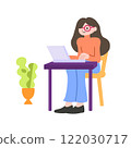 woman working on laptop 122030717