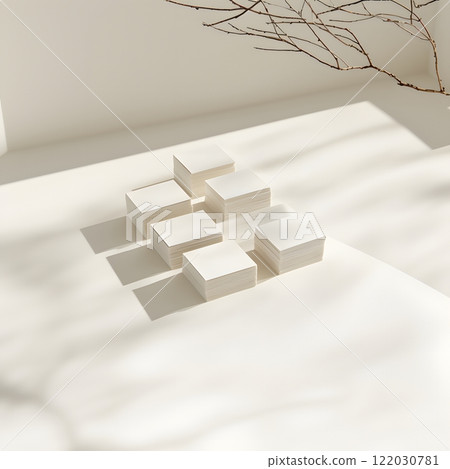Minimalistic Stacked Paper Blocks 122030781