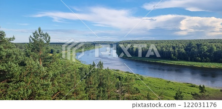 Beautiful view of the river Daugava in Daugavpils. Beautiful view of the river Daugava in Daugavpils. 122031176