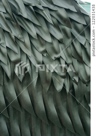 black artificial feathers made of chiffon. the texture of the black petals black artificial feathers made of chiffon. the texture of the black petals 122031438