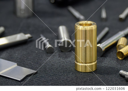 The brass bush parts with the standard parts background. The brass bush parts with the standard parts background. 122031606