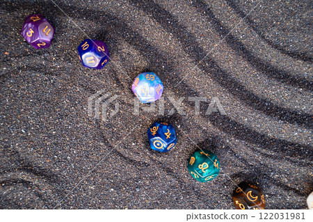 Zodiac horoscope with divination dice 122031981