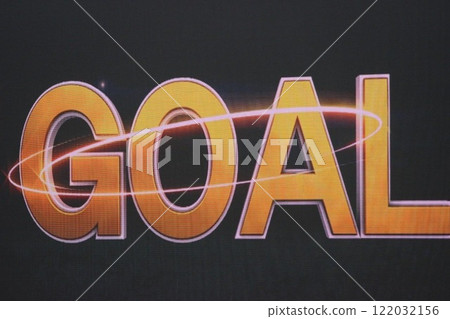 The electronic scoreboard at the stadium where a goal was scored 122032156
