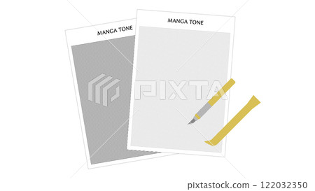 Illustration of tones, tone cutters and tone spatulas Illustration of tones, tone cutters and tone spatulas 122032350
