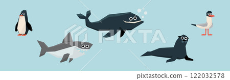 Polar Animal and Cold North Fauna Vector Set Polar Animal and Cold North Fauna Vector Set 122032578