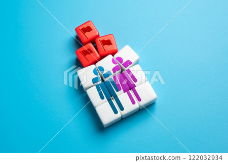 Red flags in relationships destroys trust and confidence in a partner, bringing divorce or separation closer. Psychological help. Joint sessions with a psychotherapist. Domestic violence and abuse. 122032934