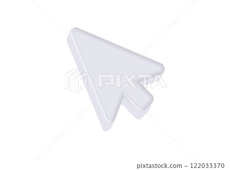 3d white arrow cursor icon on plain background 3d white arrow cursor icon on plain background 122033370