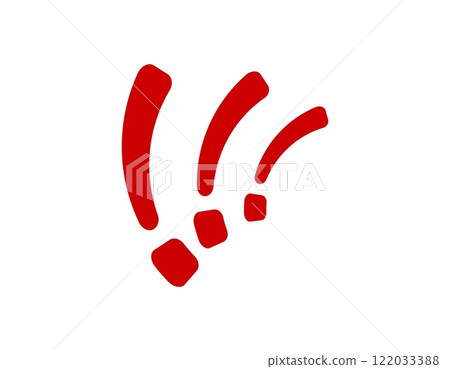 Red wifi signal icon on plain background 122033388