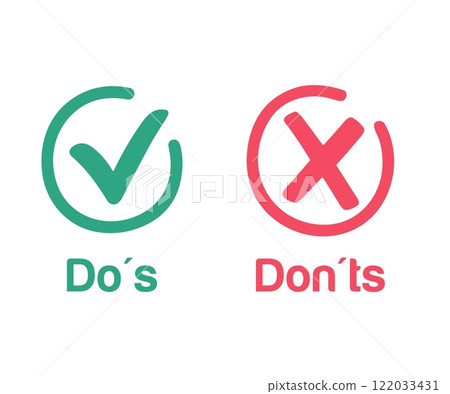 Do's and Don'ts. Positive vs Negative. Yes or No Do's and Don'ts. Positive vs Negative. Yes or No 122033431
