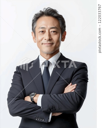 A senior man in a suit with a confident look on his face. 122033767
