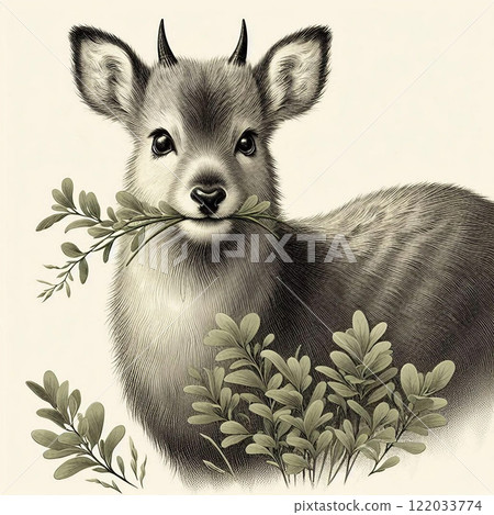 Antelope holding grass 122033774
