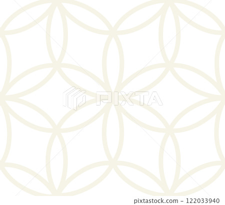 Geometric arabesque swirl line seamless pattern. Arab minimal ornamental floral asian texture. Artistic diagonal flourish tile background 122033940