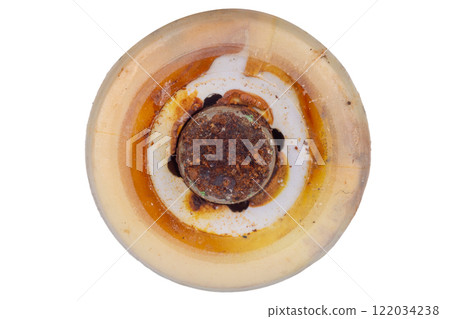 Corroded Battery Terminal Showing Chemical Leakage 122034238