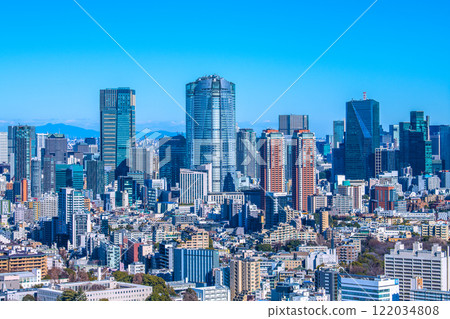 Tokyo cityscape in Japan, overlooking Roppongi Hills and Tokyo Midtown (11th) 122034808