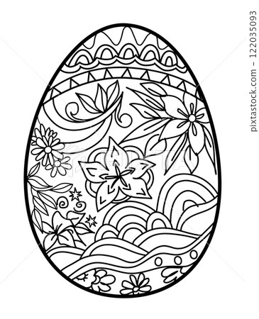 Easter egg decorating  coloring page  122035093