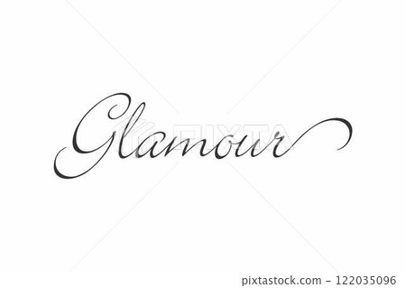 Calligraphic Word Glamour. Lettering in elegant style. Isolated vector illustration. Calligraphic Word Glamour. Lettering in elegant style. Isolated vector illustration. 122035096