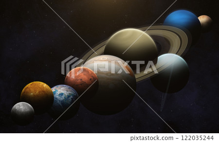 Planetary parade. Eight planets set to align. 122035244