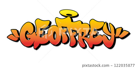 Geoffrey name in graffiti style. Vector illustration. Geoffrey name in graffiti style. Vector illustration. 122035877